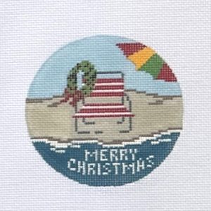 Christmas Beach Chair needlepoint