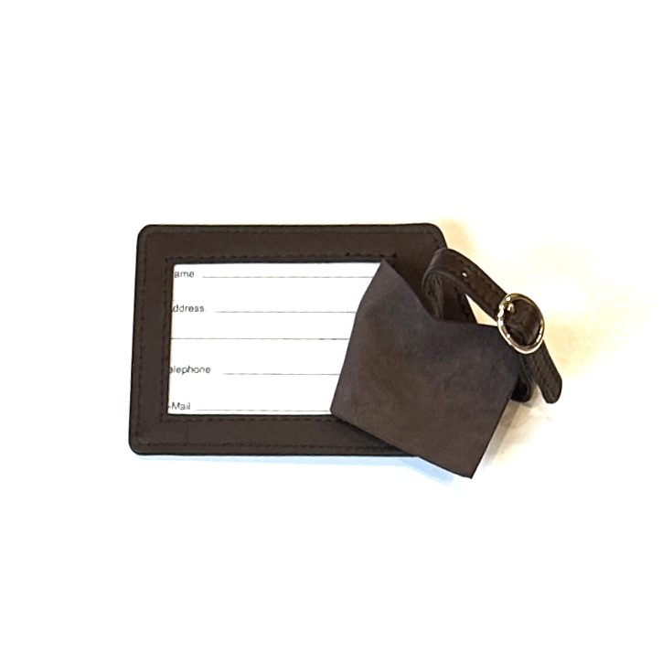 Leather Luggage Tag - Brown (Backside)