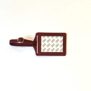 Leather Luggage Tag - Cranberry