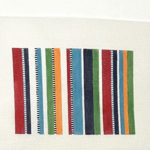 Multi Colored Striped Clutch