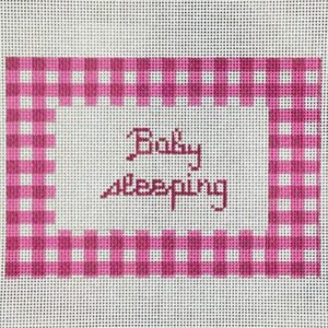 Gingham Baby Sleeping - Pink