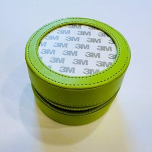 Leather Jewelry Round Case- Light Lime - Fits 3" Round