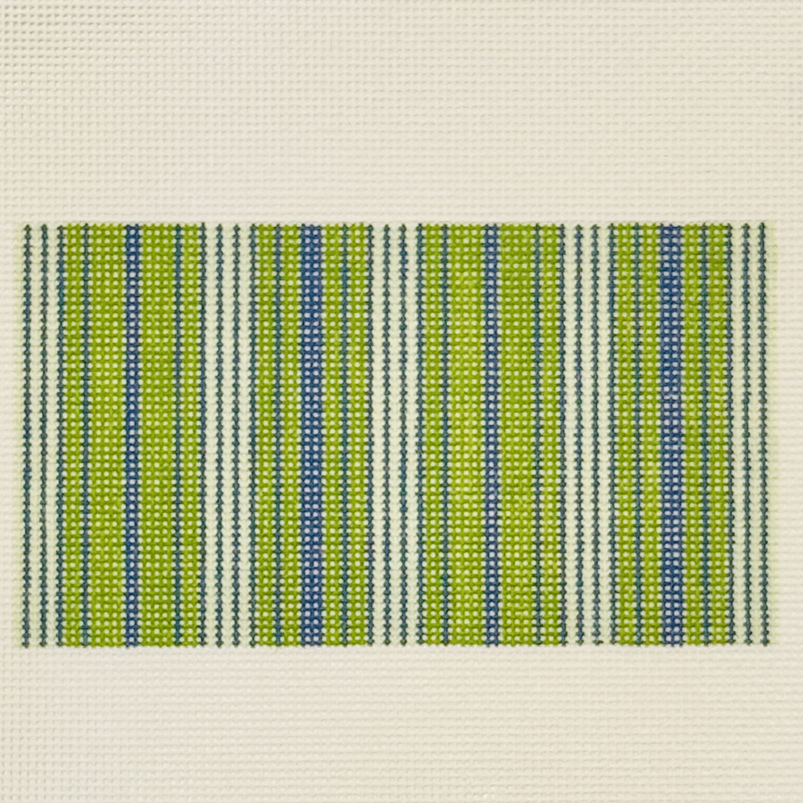 Green Ticking Needlepoint Eyeglass Case