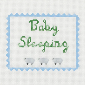 Baby Sleeping Blue with Three Sheep