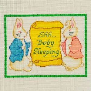 “Shh...Baby Sleeping” – Two Bunnies – pastels