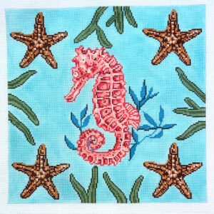 Seahorse with Starfish Pillow