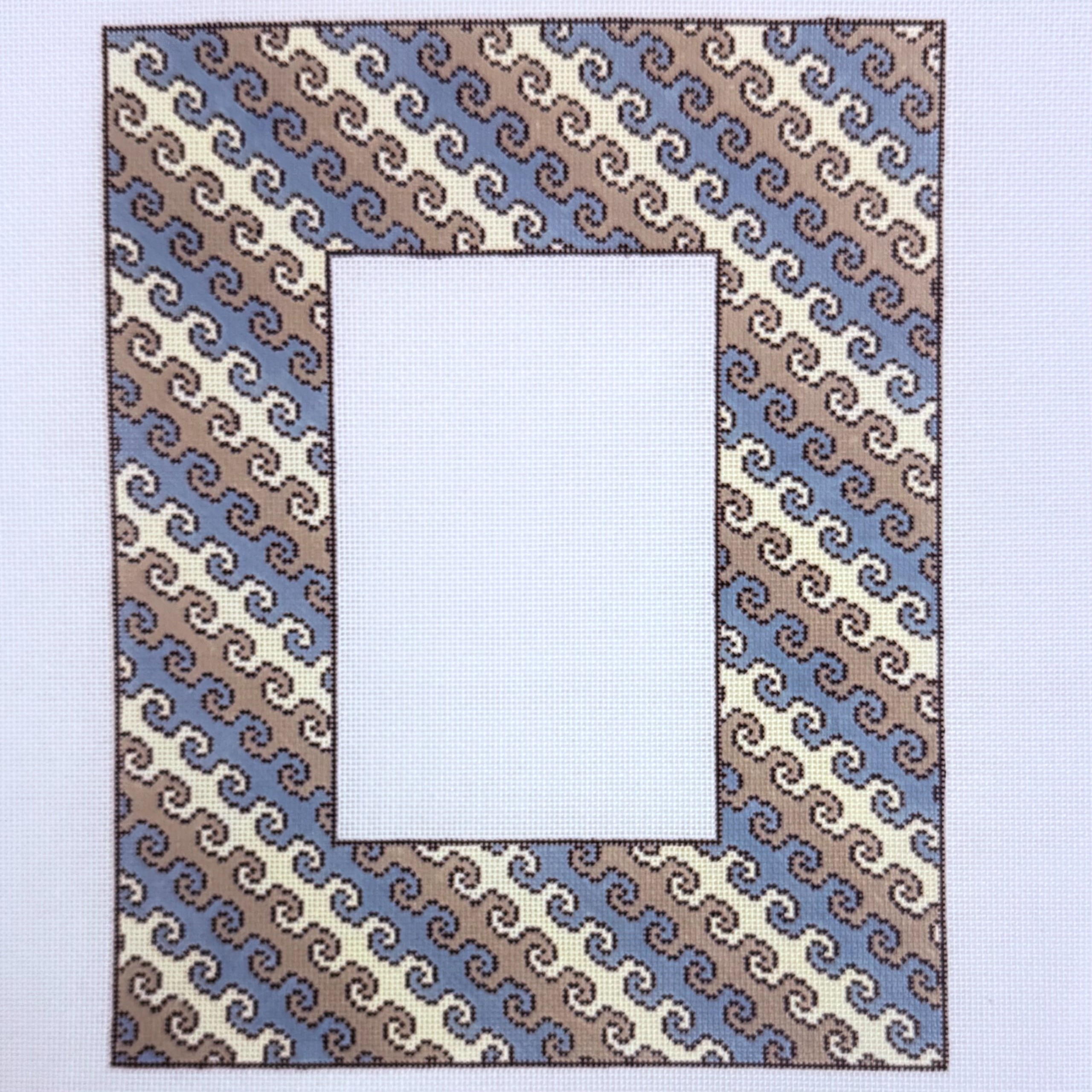 Scroll Stripe Frame Needlepoint Canvas