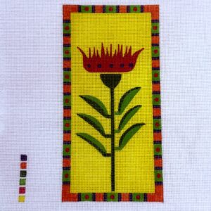 Red Tulip on Yellow Eyeglass Case